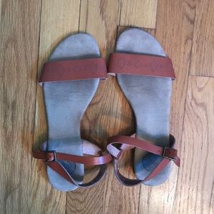 Brown buckle sandals